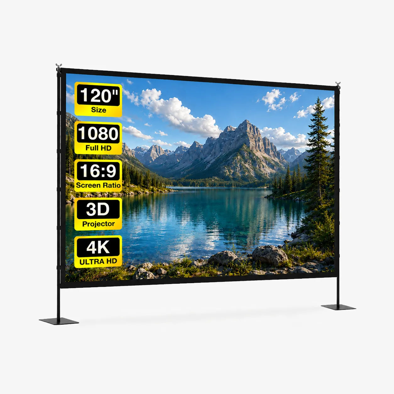 120 Inch Projector Screen with Stand